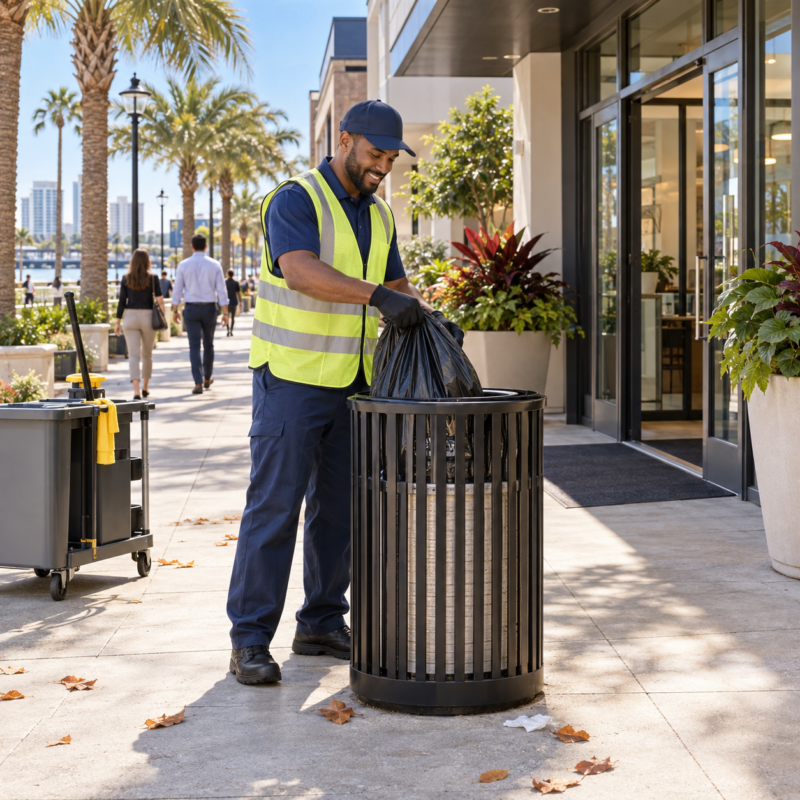 Day porter services providing commercial property maintenance in St. Petersburg, Florida